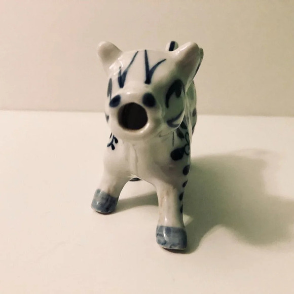 Vintage Delft Blue Colour Cow Creamer Pitcher Hand Painted  Holland - Picture 2 of 16